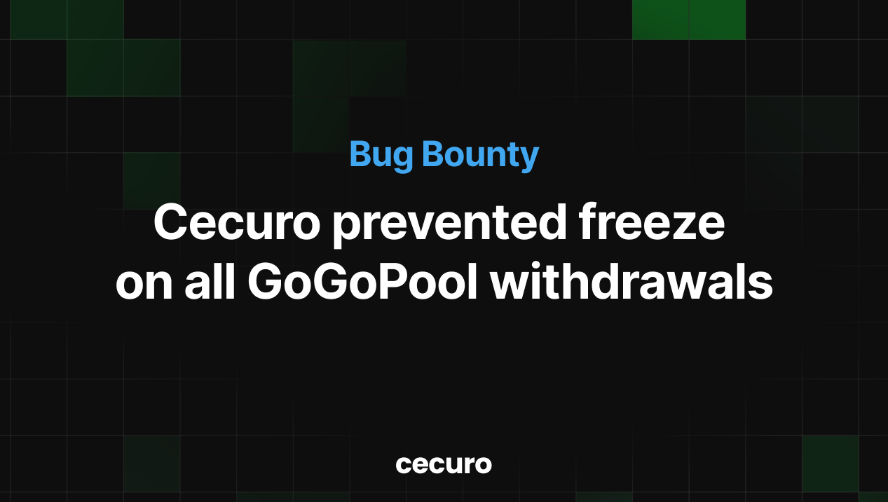 Cecuro prevented Freeze On All GoGoPool Withdrawals.